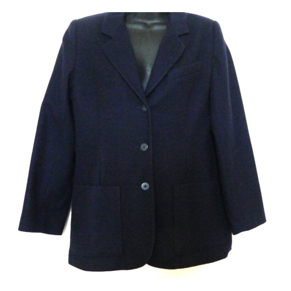 Vintage Eddie Bauer NAVY Wool Women's Blazer Size SMALL Petite